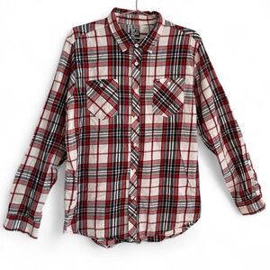 Men's Billabong Surf Flannel Red & Black Plaid Size Large